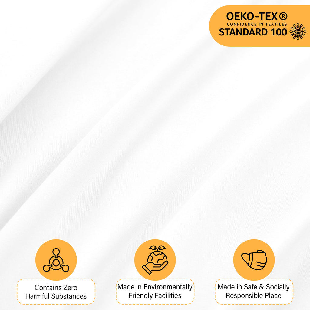 Lux Decor Queen Size Sheet Set, 4-Piece Plain Soft Microfiber – Deep Pocket Queen Bed Sheets, Includes 1 Fitted Sheet, 1 Flat Sheet, 2 Pillowcases, White