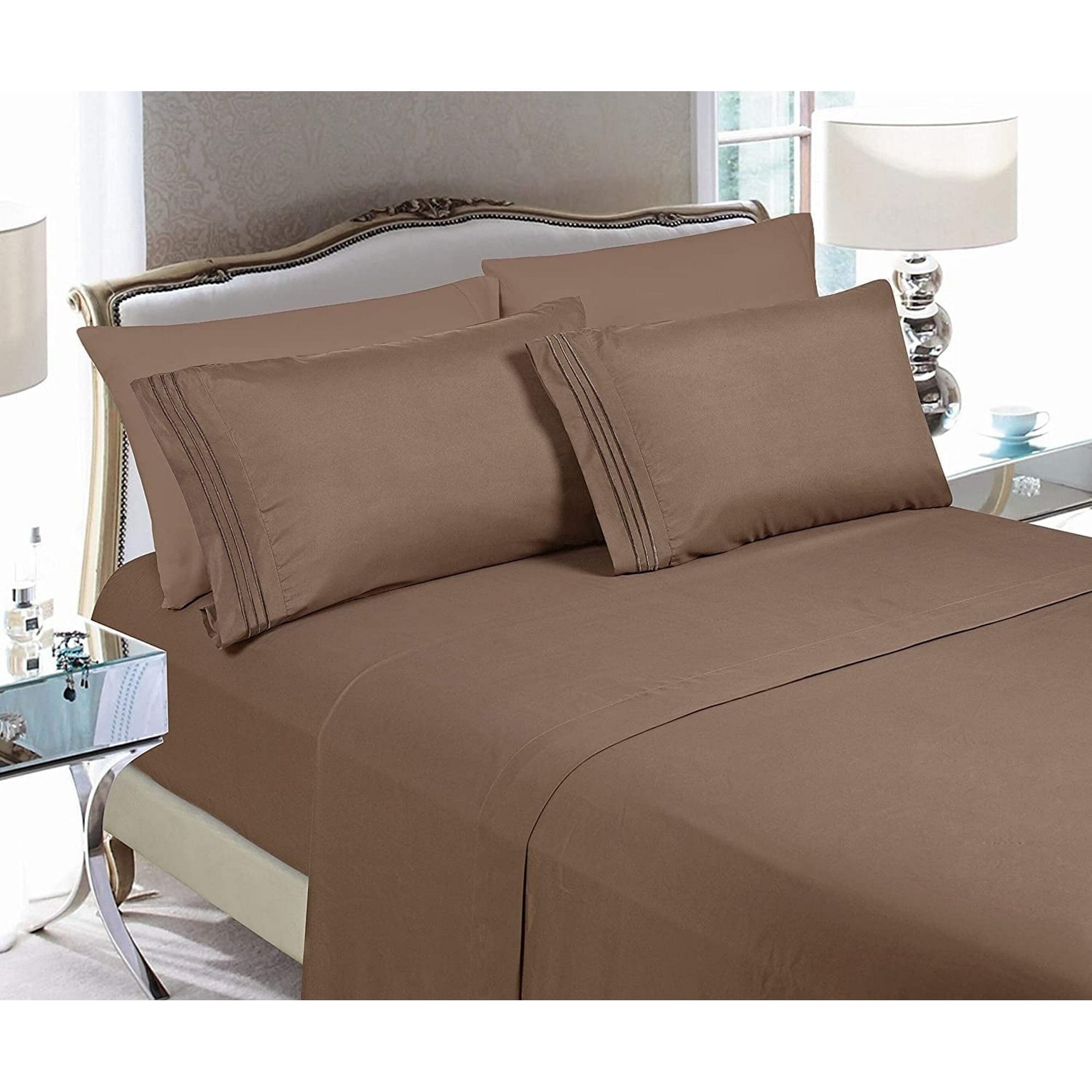 1800 Series 4-Piece Bed Sheet Set, Deep Pocket up to 16 inch - Queen Turquoise