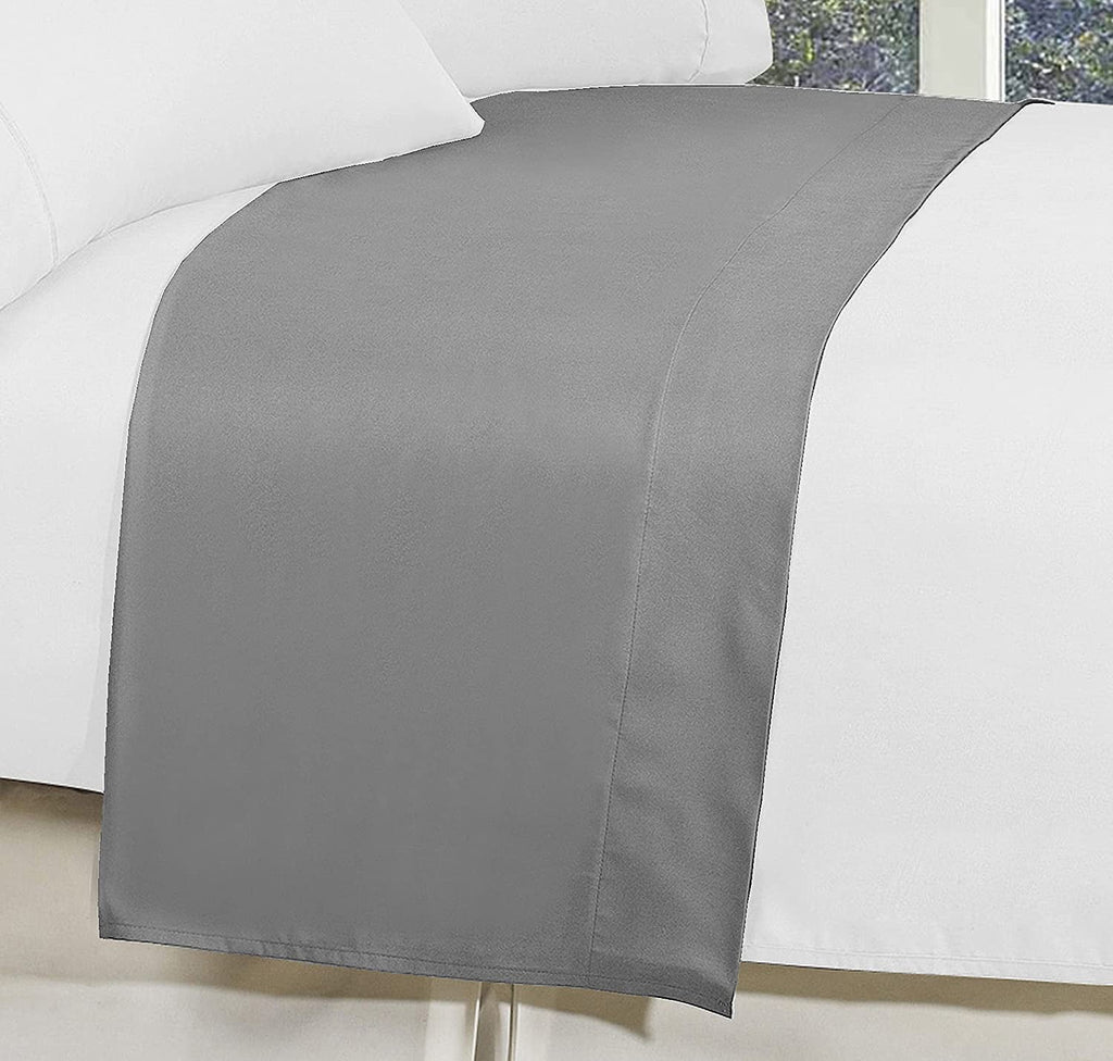 Elegant Comfort® Wrinkle-Free Flat Sheet,1500 Series, Caifornia King, Gray