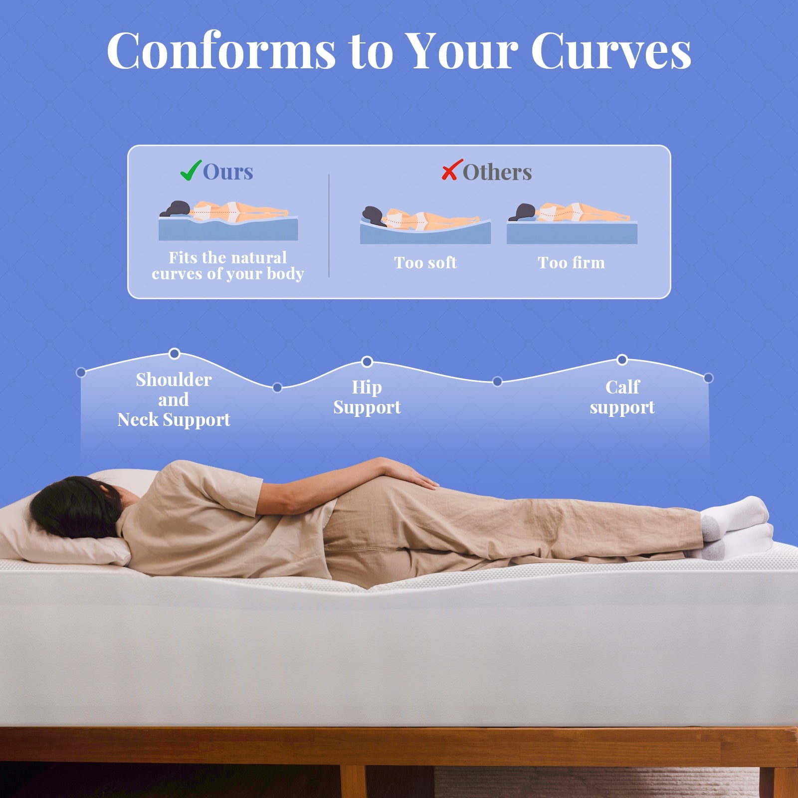 OhGeni 4 inch Dual Layer Queen Mattress Topper, 2 inch Gel Memory Foam, 2 inch Down Alternative Pillow Top Pad, Mattresses Cover for Bed, Medium Support, Fits 6"-19" Deep Pocket