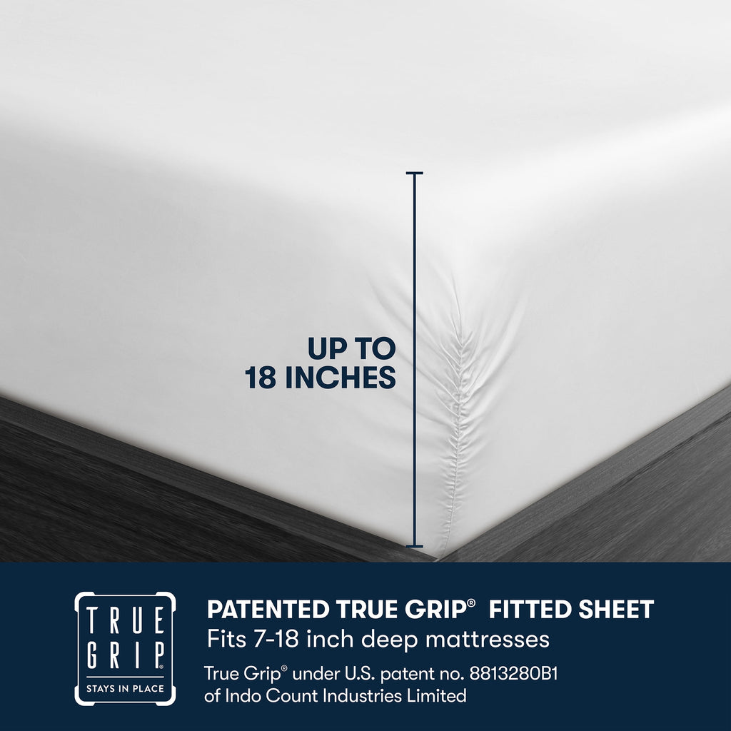 Serta 6-Piece 800 Thread Count Bright White Cotton Rich Adult Bed Sheet Set, Full - Deep Pocket