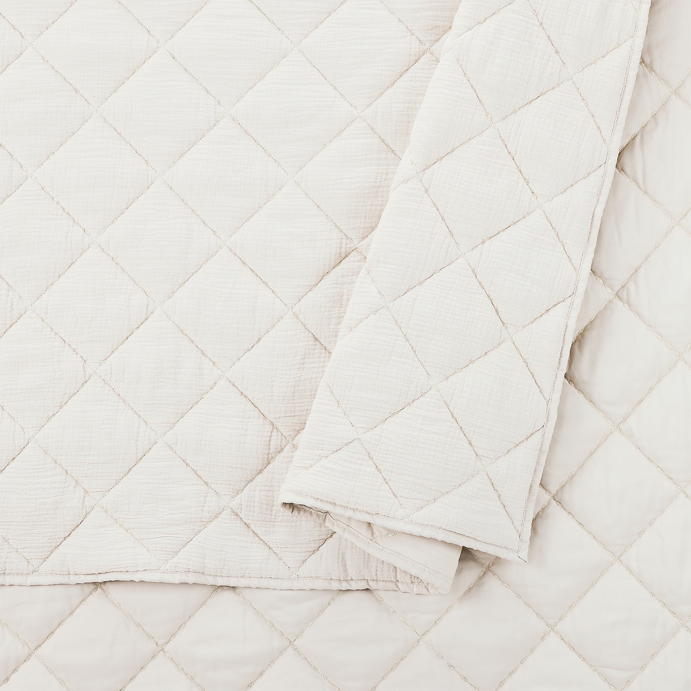 Better Homes & Garden Diamond Gauze Sham, Beige, Standard, 2 count