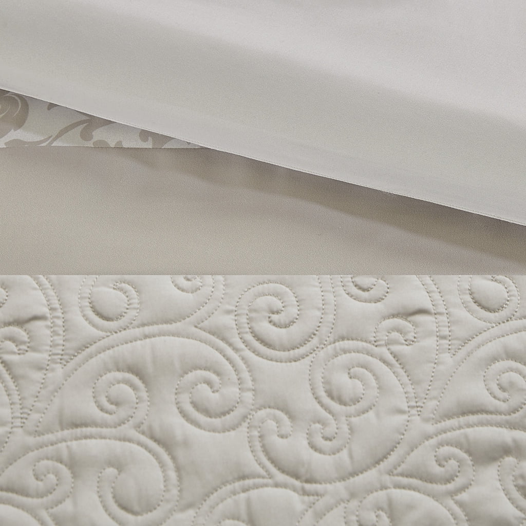 510 Design Ramsey Embroidered 8-Piece Queen Quilted Comforter Set, Neutral