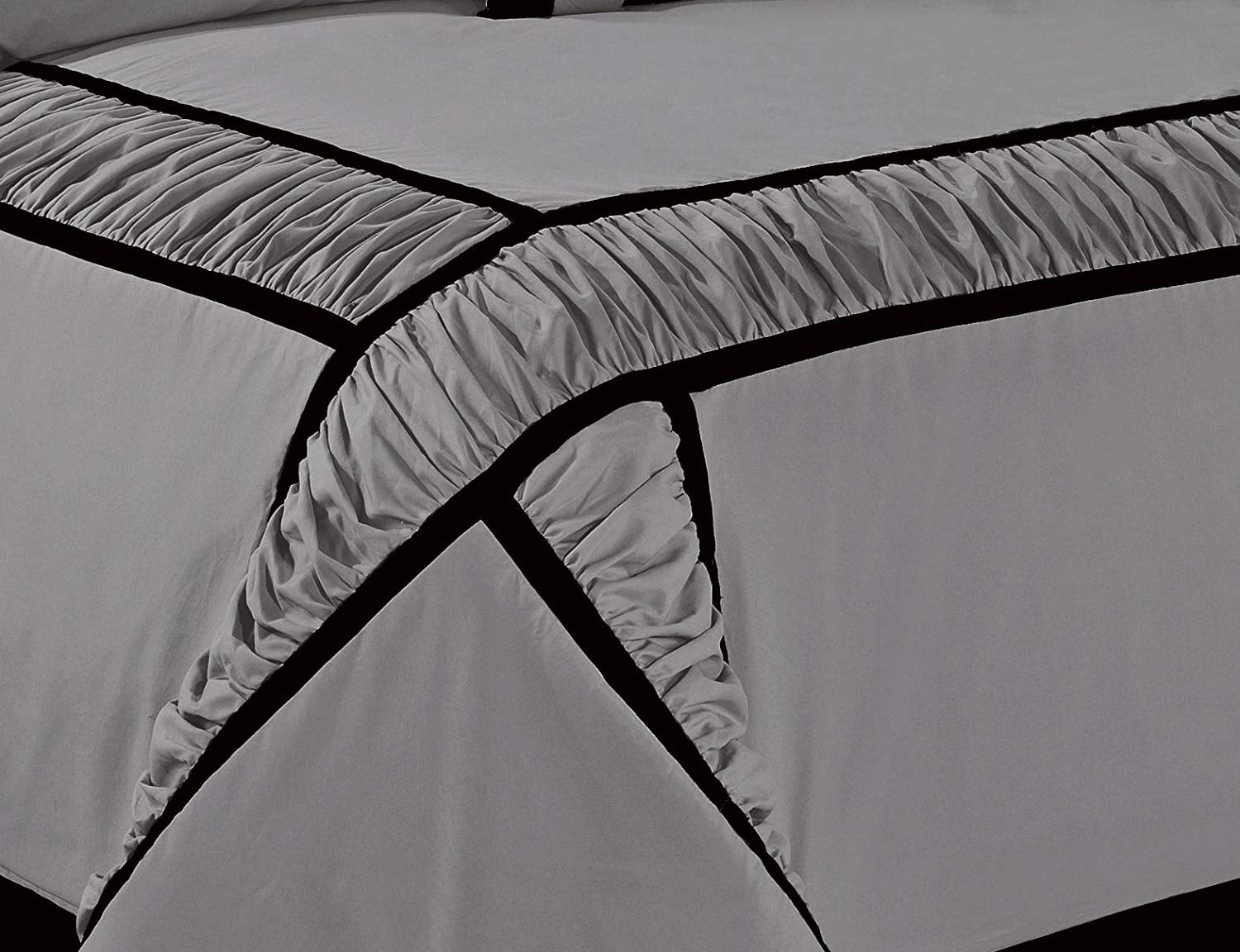 HIG Gray 7 Piece Bed in a Bag Comforter Set, Queen Bed Sets for Adults