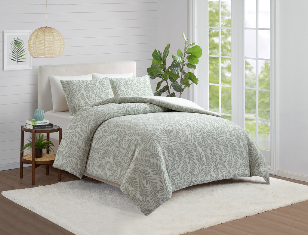Better Homes & Gardens Botanical 3-Piece Comforter Set, Green, Full Queen, All Ages