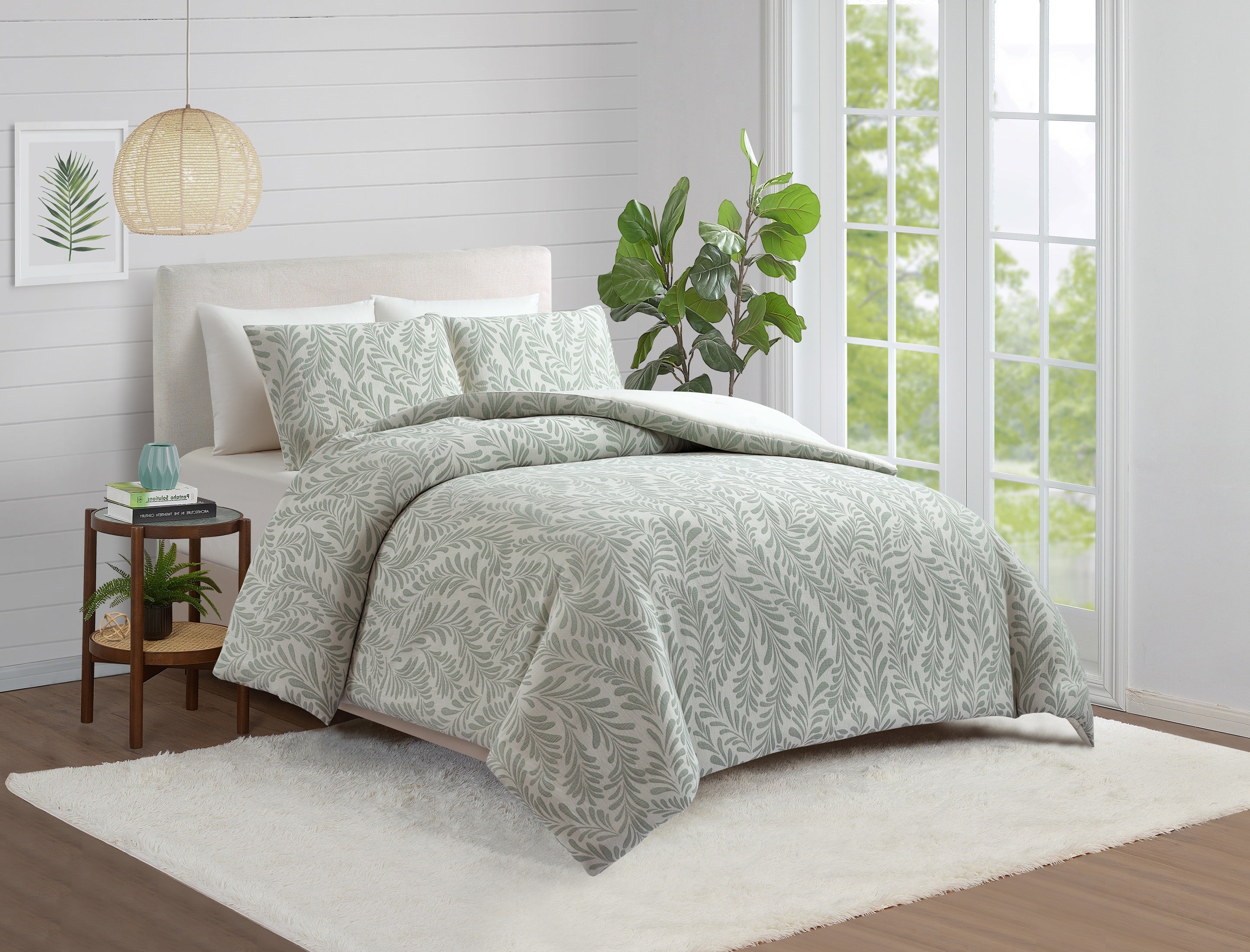 Better Homes & Gardens Botanical 3-Piece Comforter Set, Green, Full Queen, All Ages