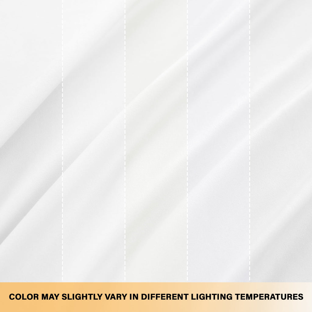 Lux Decor Queen Size Sheet Set, 4-Piece Plain Soft Microfiber – Deep Pocket Queen Bed Sheets, Includes 1 Fitted Sheet, 1 Flat Sheet, 2 Pillowcases, White