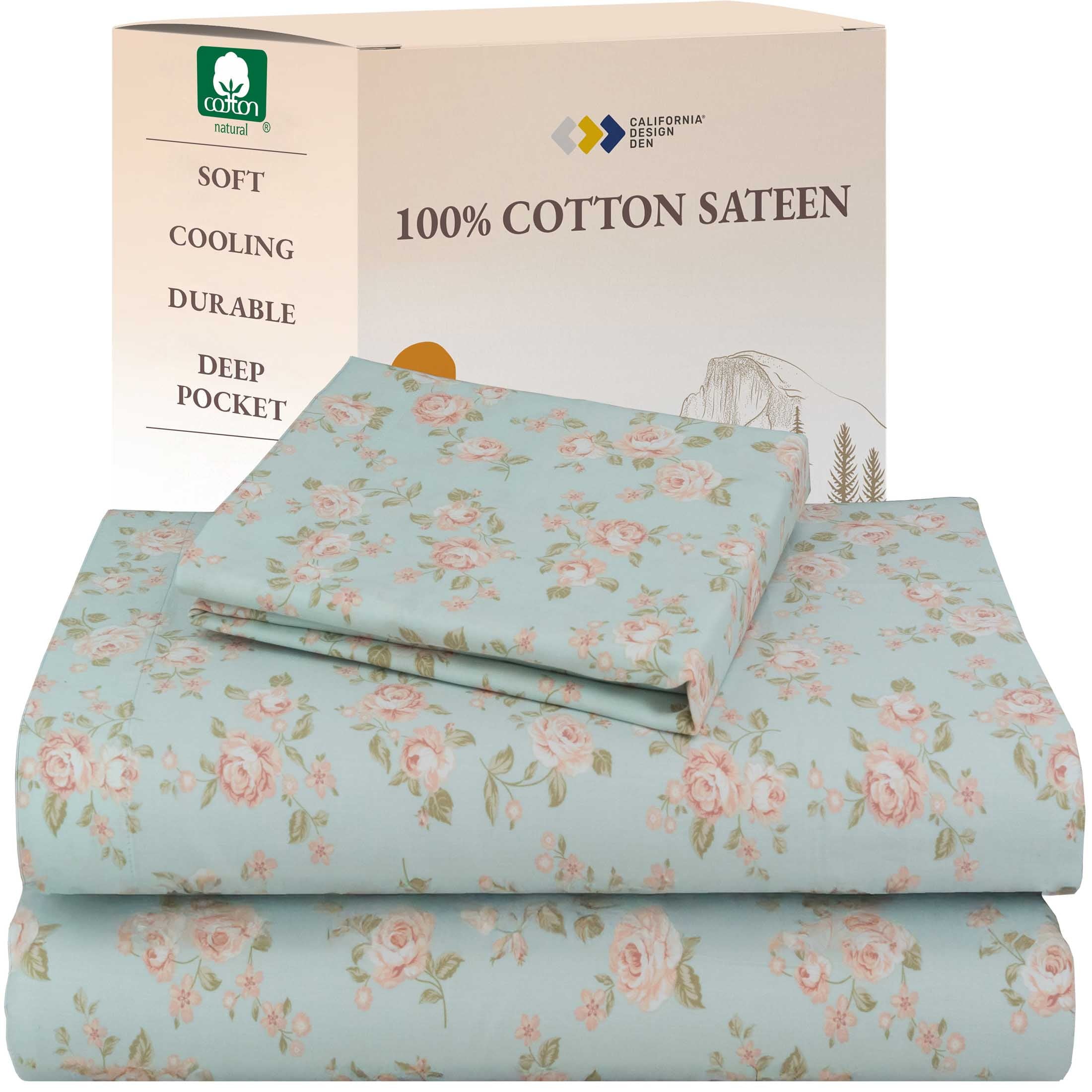 California Design Den, 100% Cotton, 3-Piece Twin Bed Sheet Set, Bright White