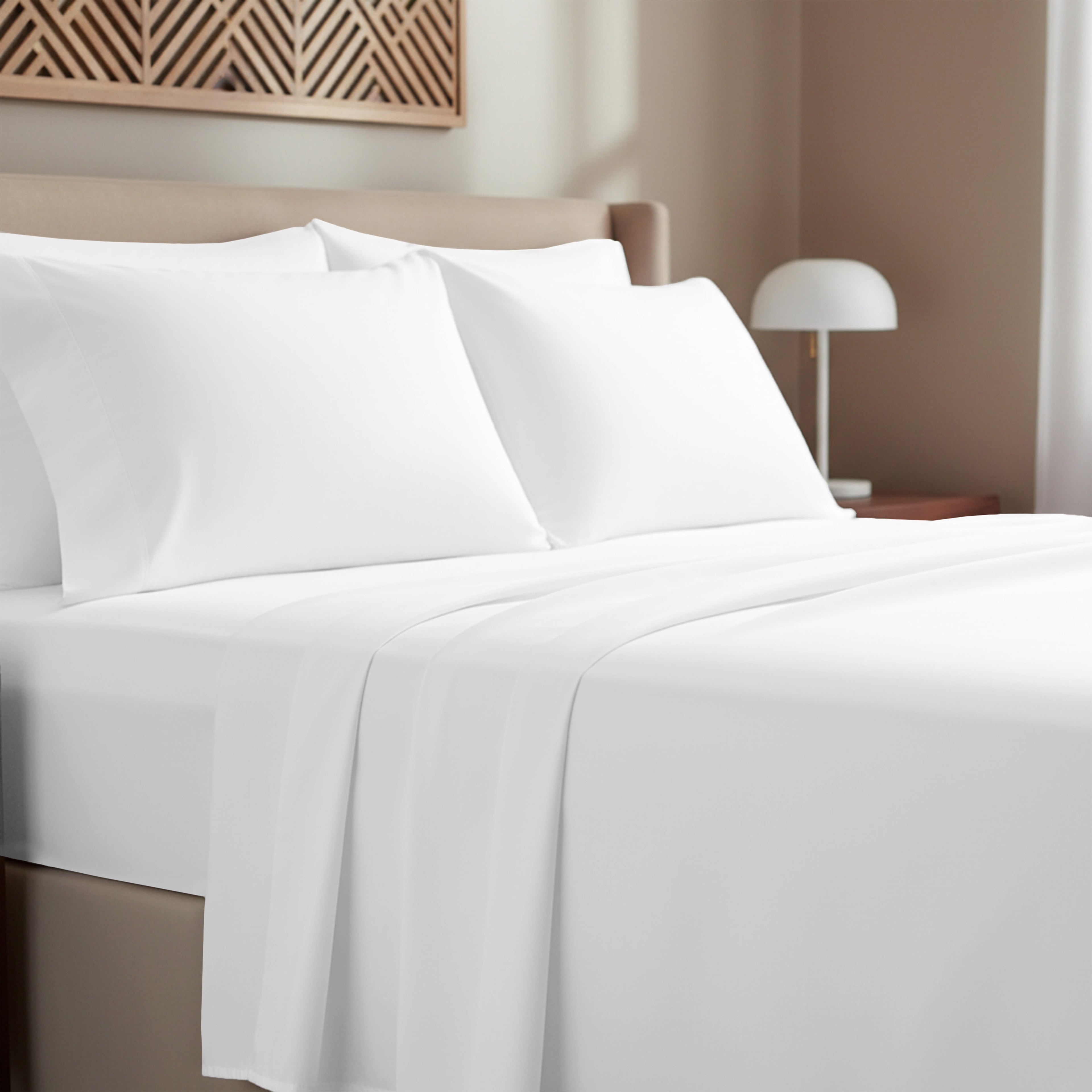 California Design Den, 100% Cotton, 3-Piece Twin Bed Sheet Set, Bright White