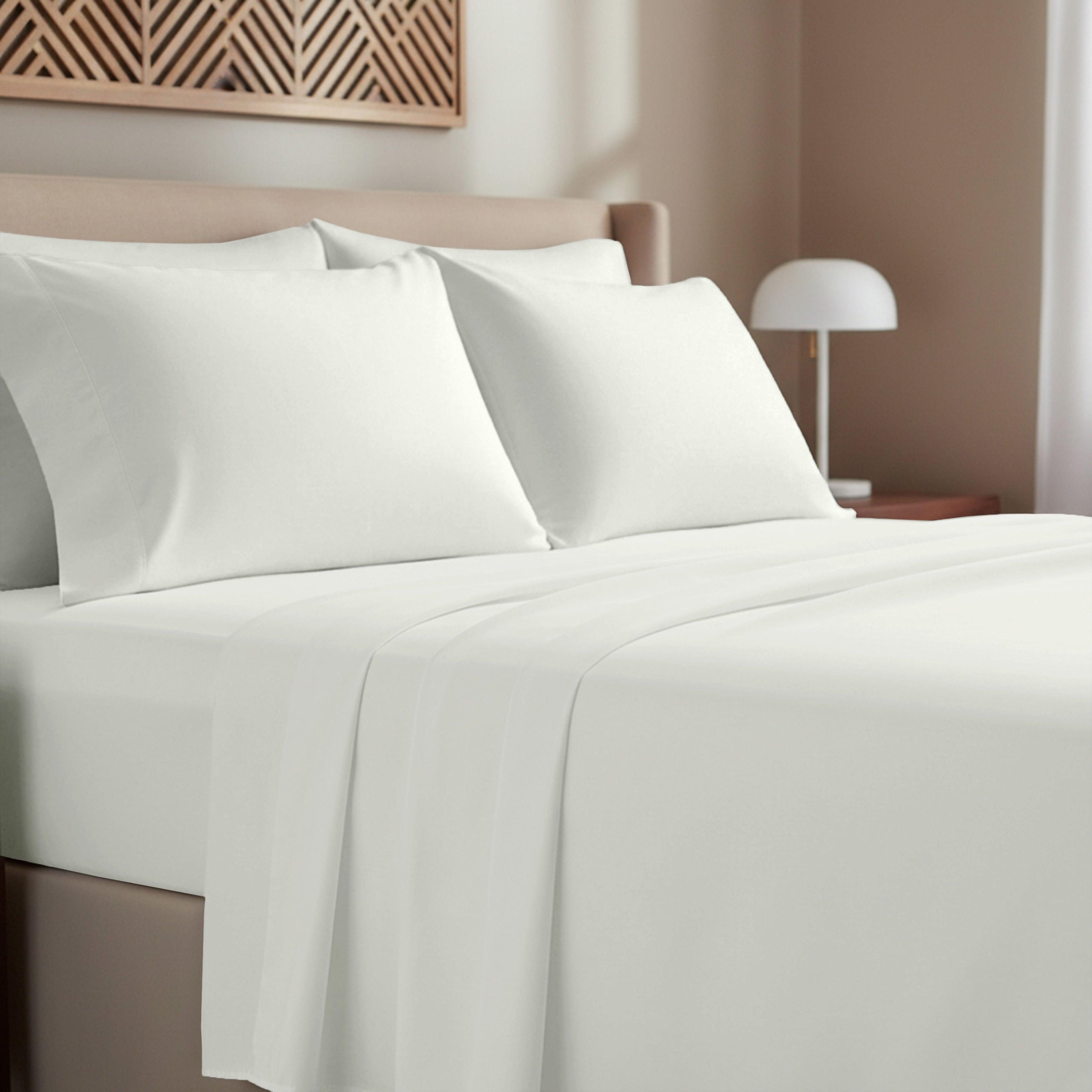 California Design Den, 100% Cotton, 3-Piece Twin Bed Sheet Set, Bright White