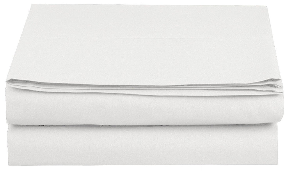 Elegant Comfort 1 Piece Flat Sheet Polyester Queen White 1500 Thread Count