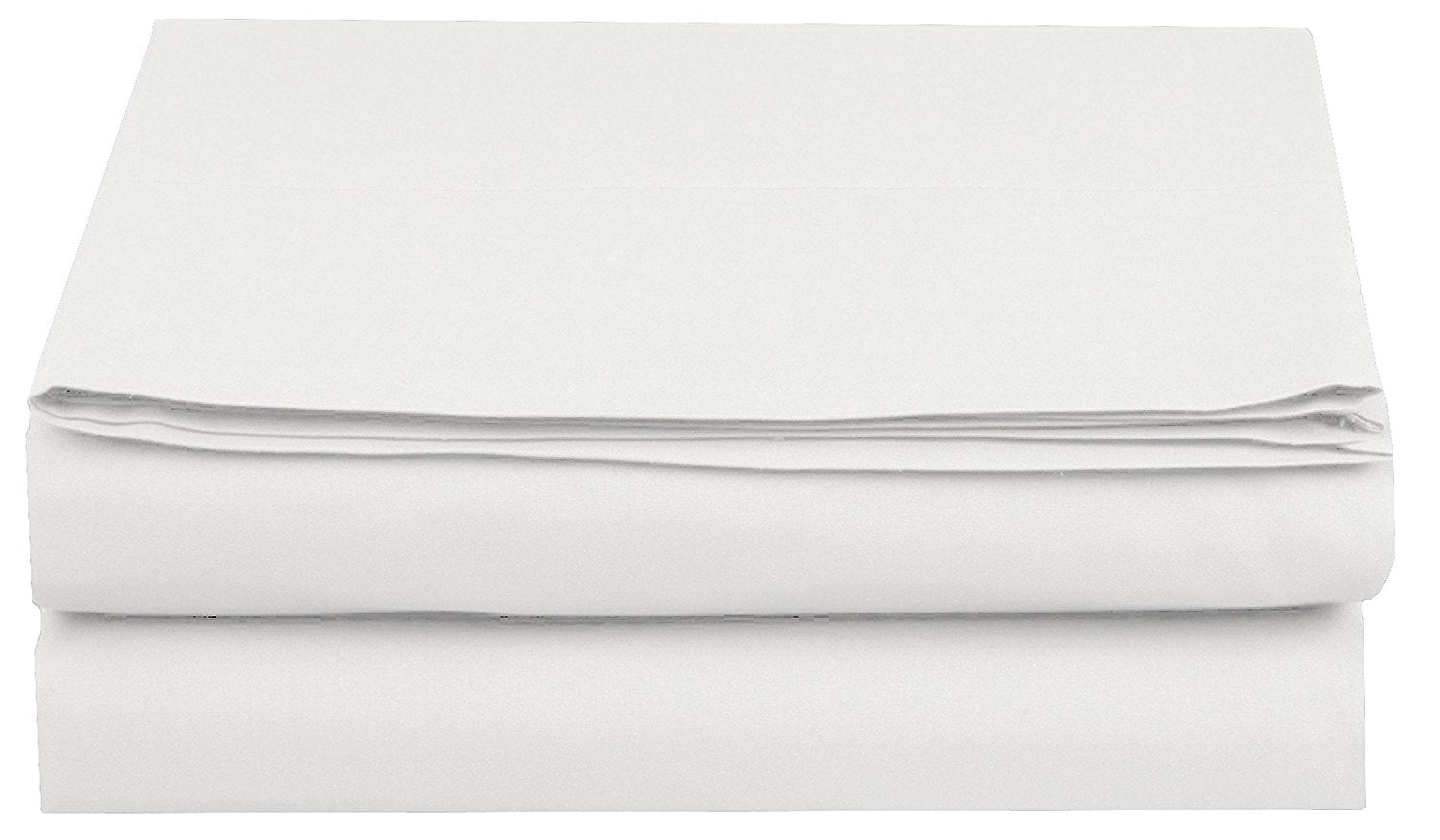 Elegant Comfort 1 Piece Flat Sheet Polyester Queen White 1500 Thread Count