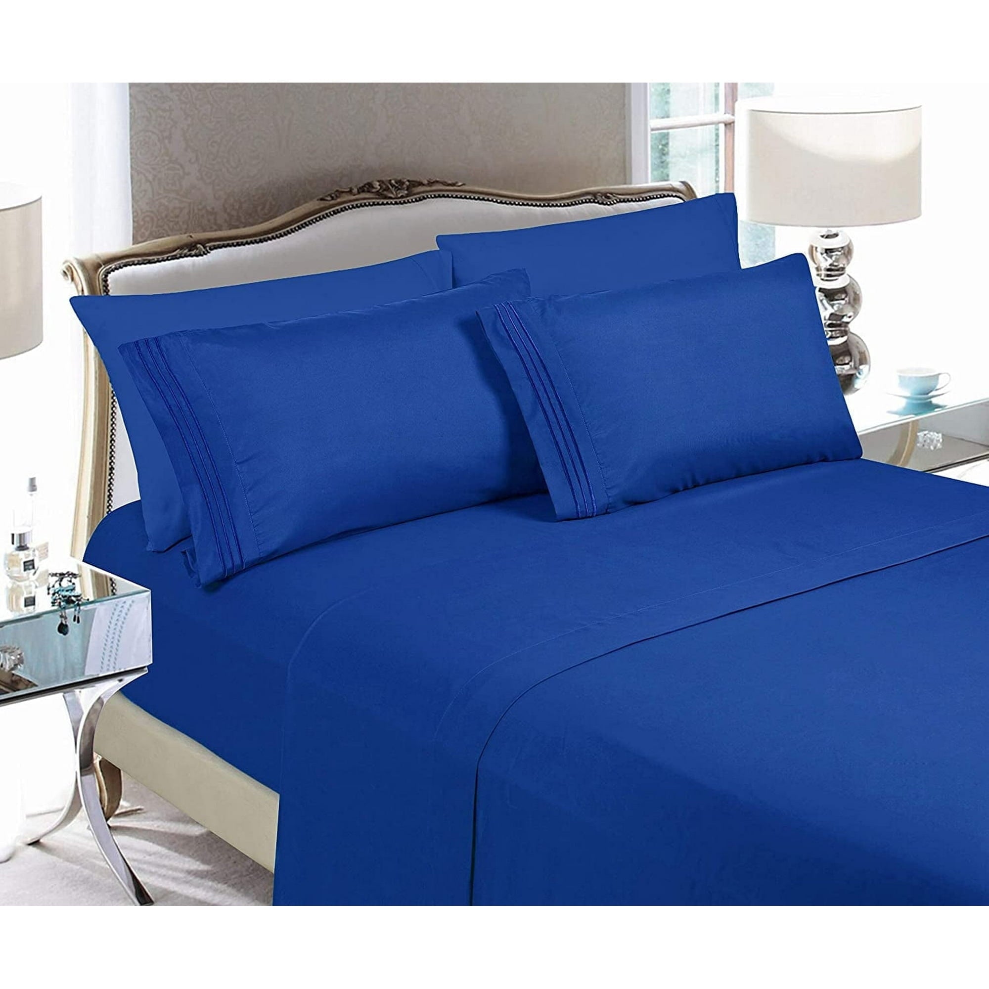 1800 Series 4-Piece Bed Sheet Set, Deep Pocket up to 16 inch - Queen Turquoise