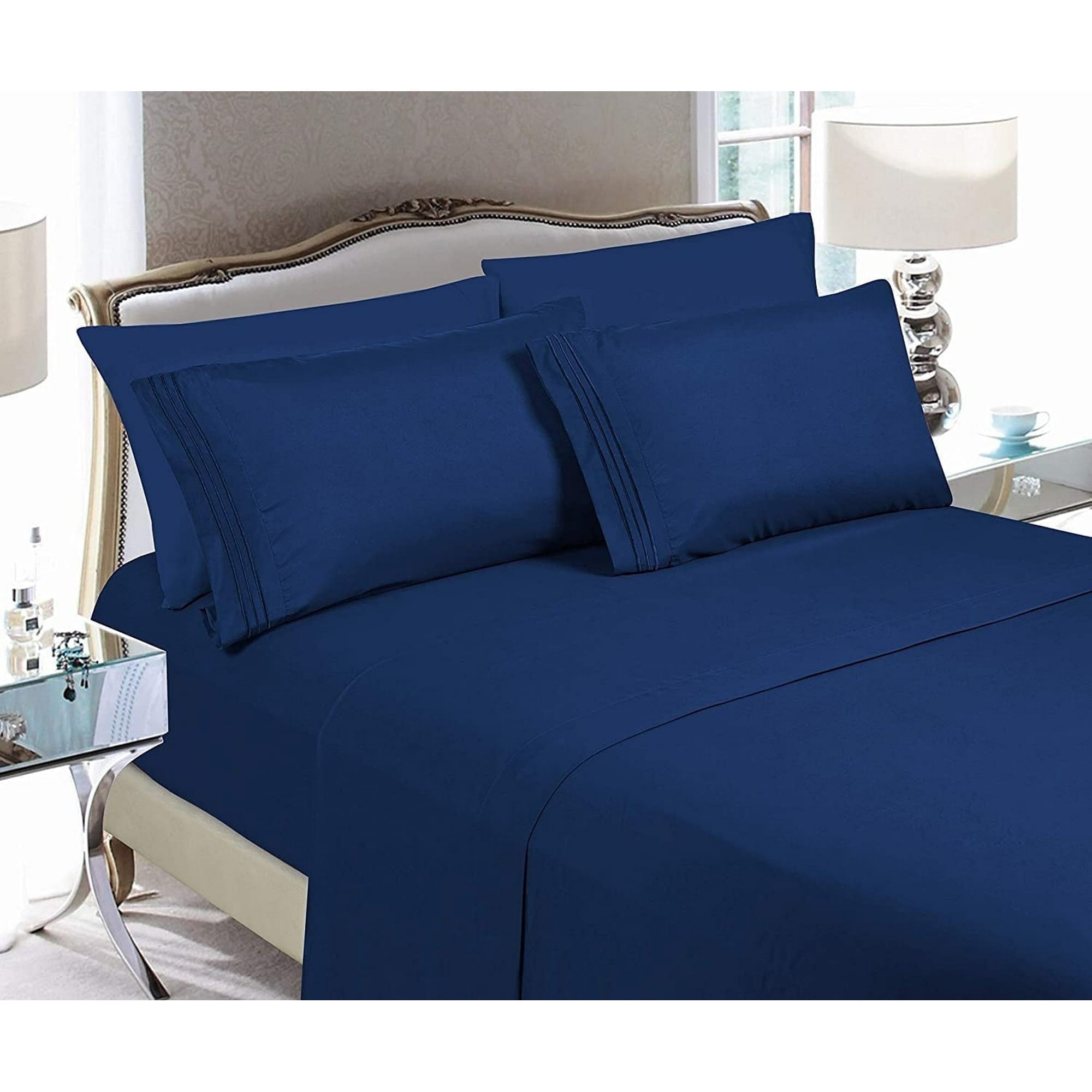 1800 Series 4-Piece Bed Sheet Set, Deep Pocket up to 16 inch - Queen Turquoise