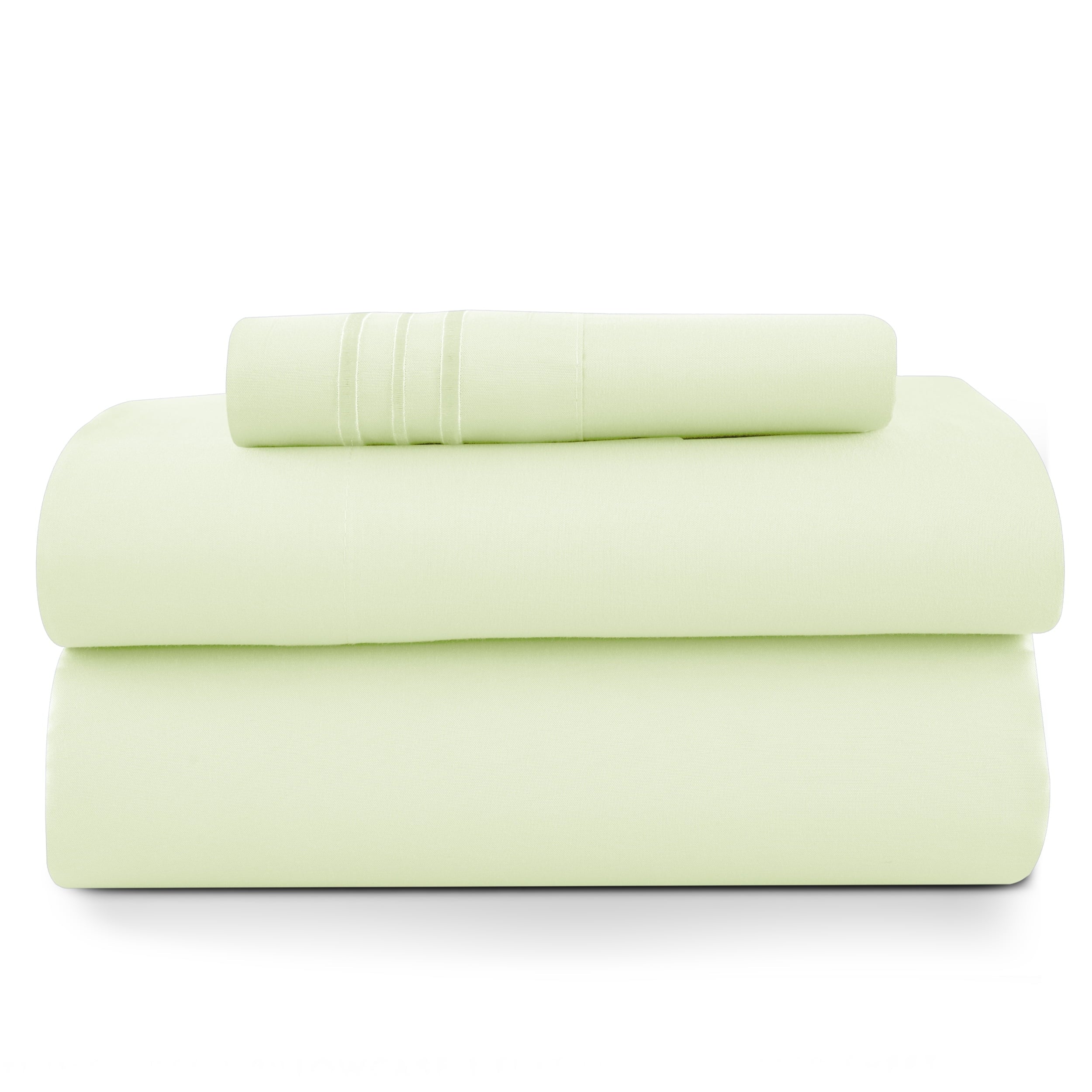 Lux Decor Queen Size Sheet Set, 4-Piece Plain Soft Microfiber – Deep Pocket Queen Bed Sheets, Includes 1 Fitted Sheet, 1 Flat Sheet, 2 Pillowcases, White