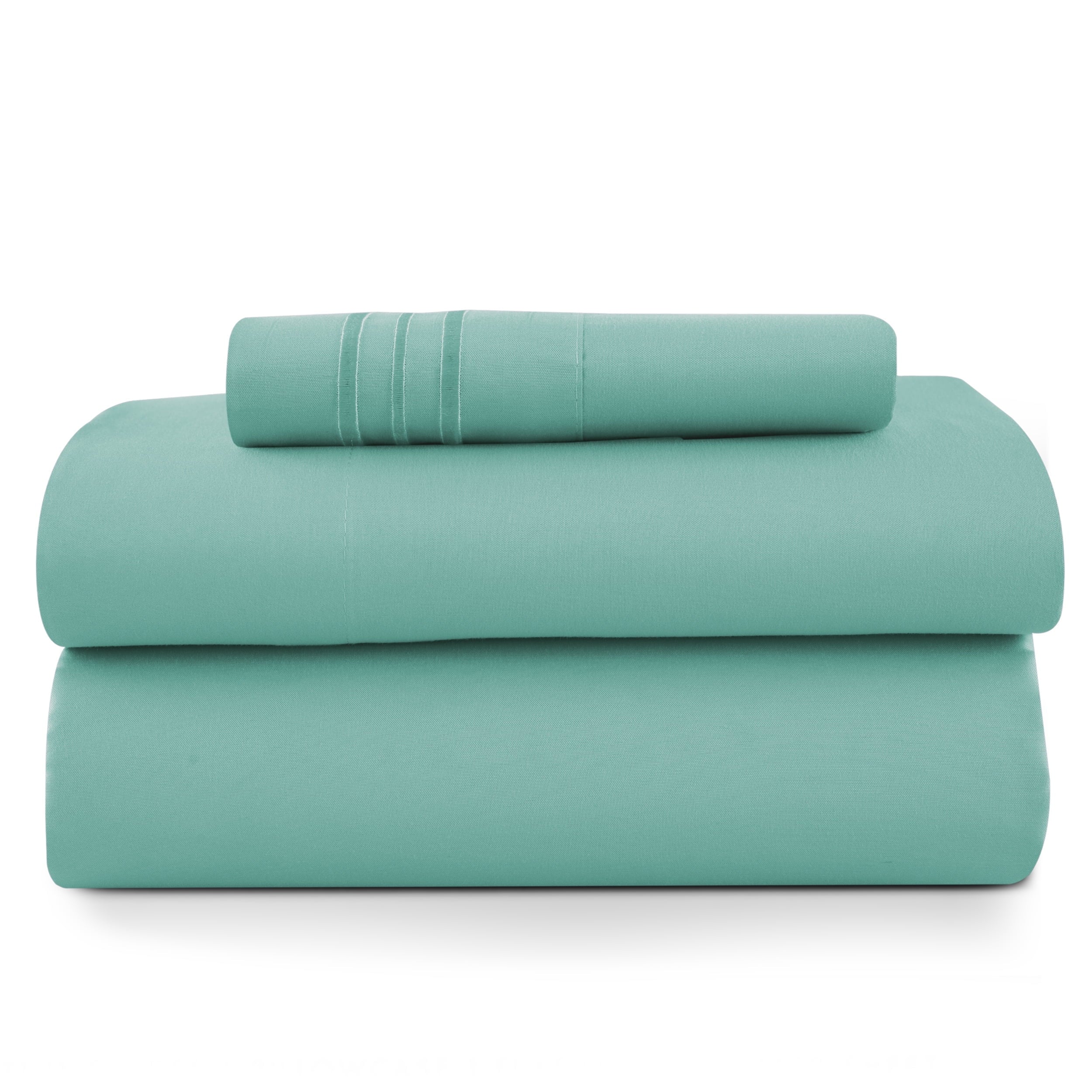 Lux Decor Queen Size Sheet Set, 4-Piece Plain Soft Microfiber – Deep Pocket Queen Bed Sheets, Includes 1 Fitted Sheet, 1 Flat Sheet, 2 Pillowcases, White