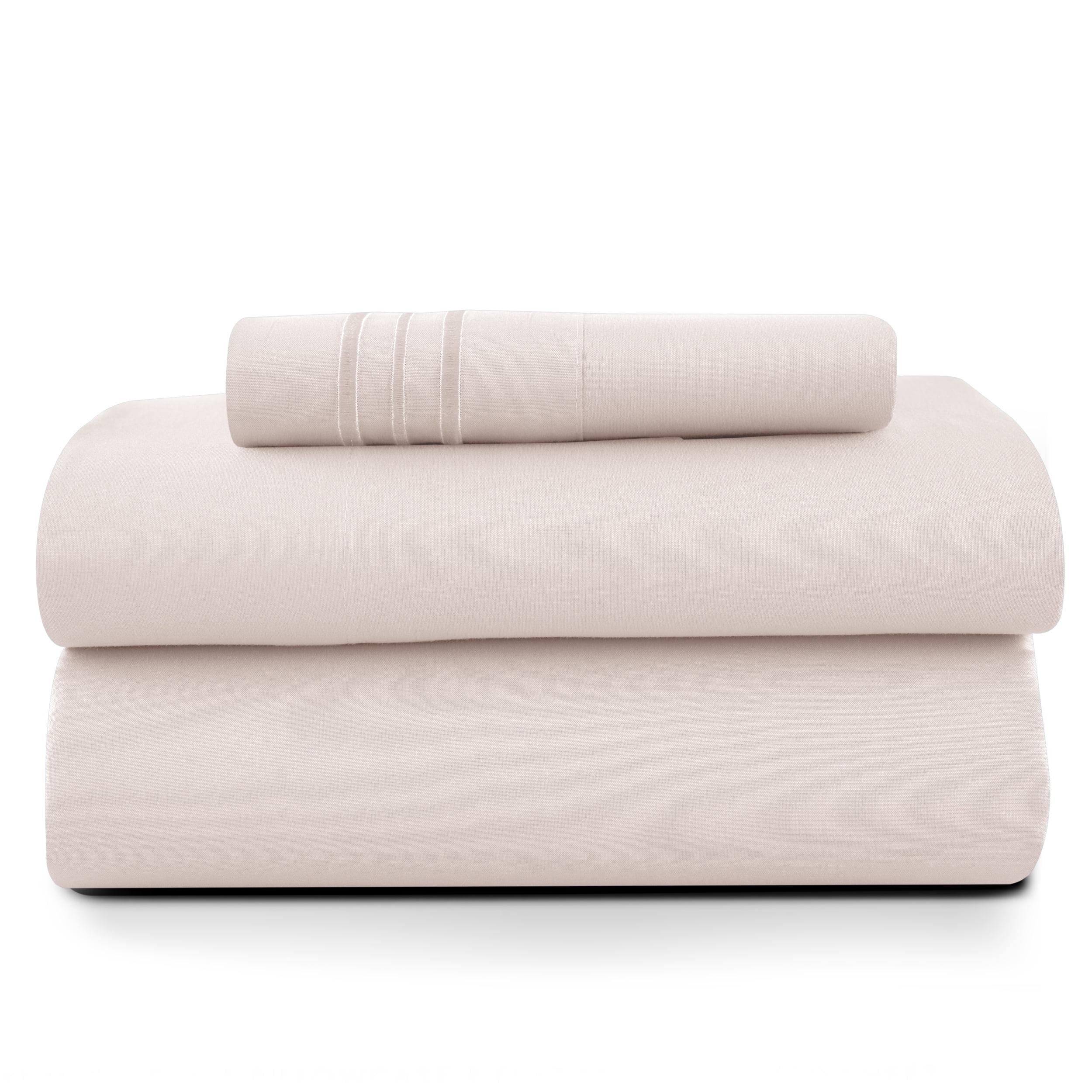 Lux Decor Queen Size Sheet Set, 4-Piece Plain Soft Microfiber – Deep Pocket Queen Bed Sheets, Includes 1 Fitted Sheet, 1 Flat Sheet, 2 Pillowcases, White