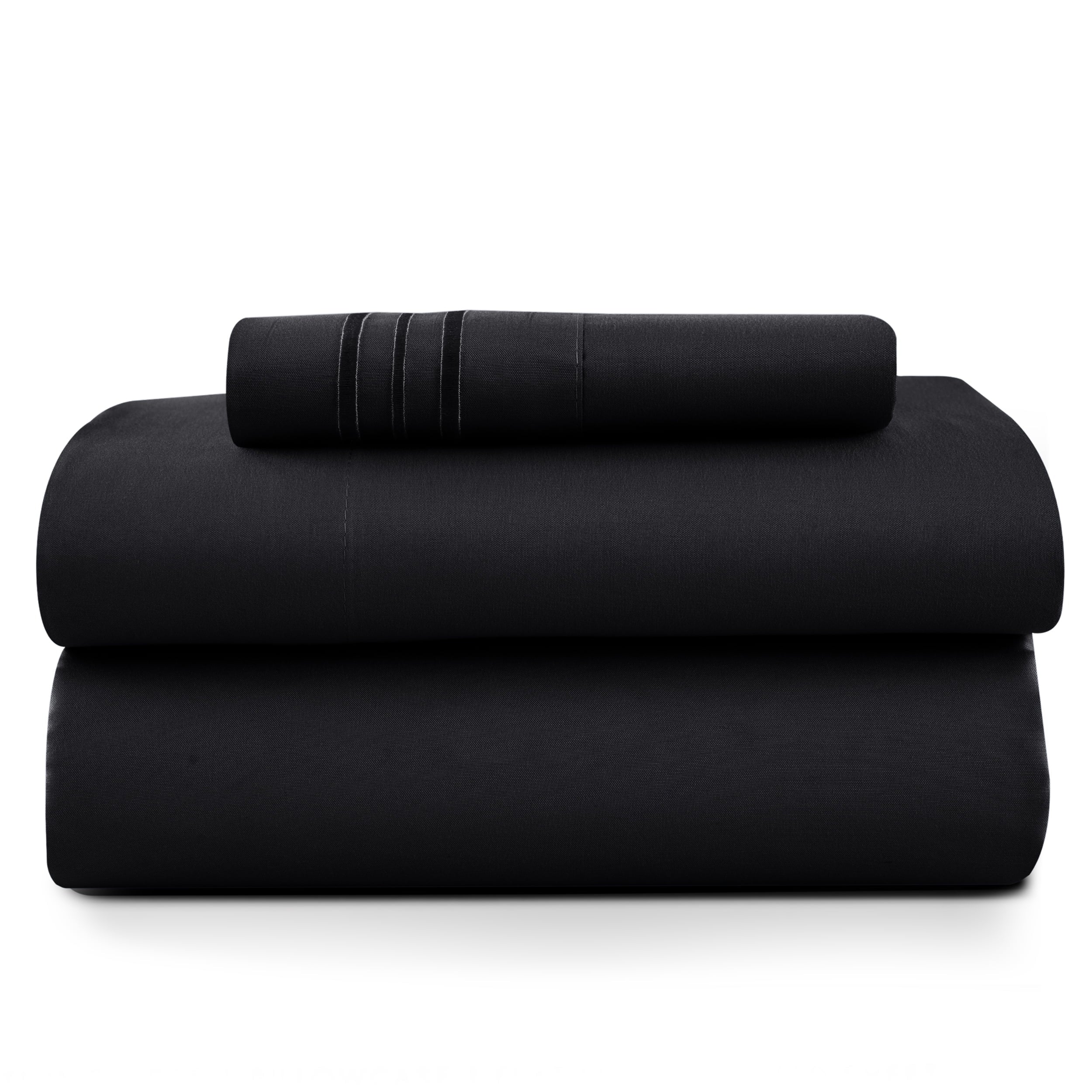 Lux Decor Queen Size Sheet Set, 4-Piece Plain Soft Microfiber – Deep Pocket Queen Bed Sheets, Includes 1 Fitted Sheet, 1 Flat Sheet, 2 Pillowcases, White