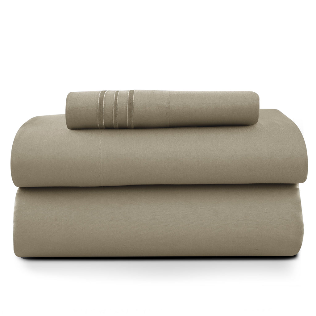 Lux Decor Queen Size Sheet Set, 4-Piece Plain Soft Microfiber – Deep Pocket Queen Bed Sheets, Includes 1 Fitted Sheet, 1 Flat Sheet, 2 Pillowcases, White