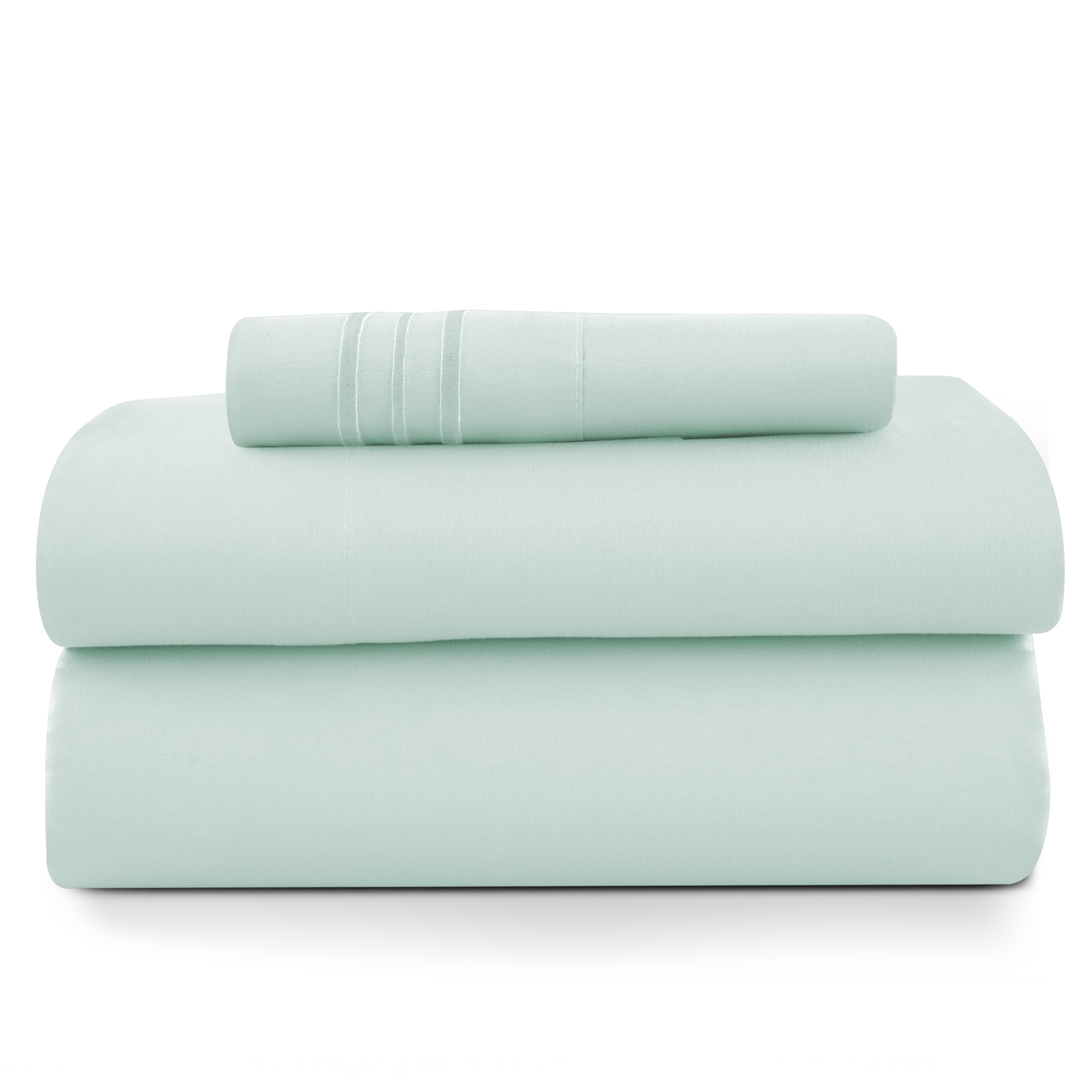 Lux Decor Queen Size Sheet Set, 4-Piece Plain Soft Microfiber – Deep Pocket Queen Bed Sheets, Includes 1 Fitted Sheet, 1 Flat Sheet, 2 Pillowcases, White