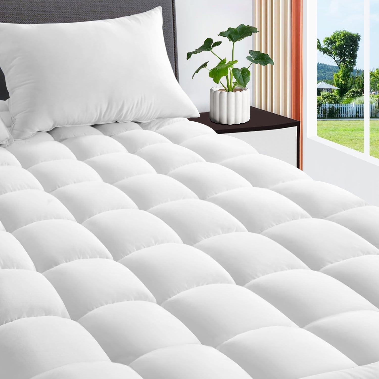 Mattress Topper Twin XL Size Extra Thick Mattress Pad 8-21" Deep Pocket Soft Down Alternative Fill Mattress Protector Pillow Top Mattress Cover