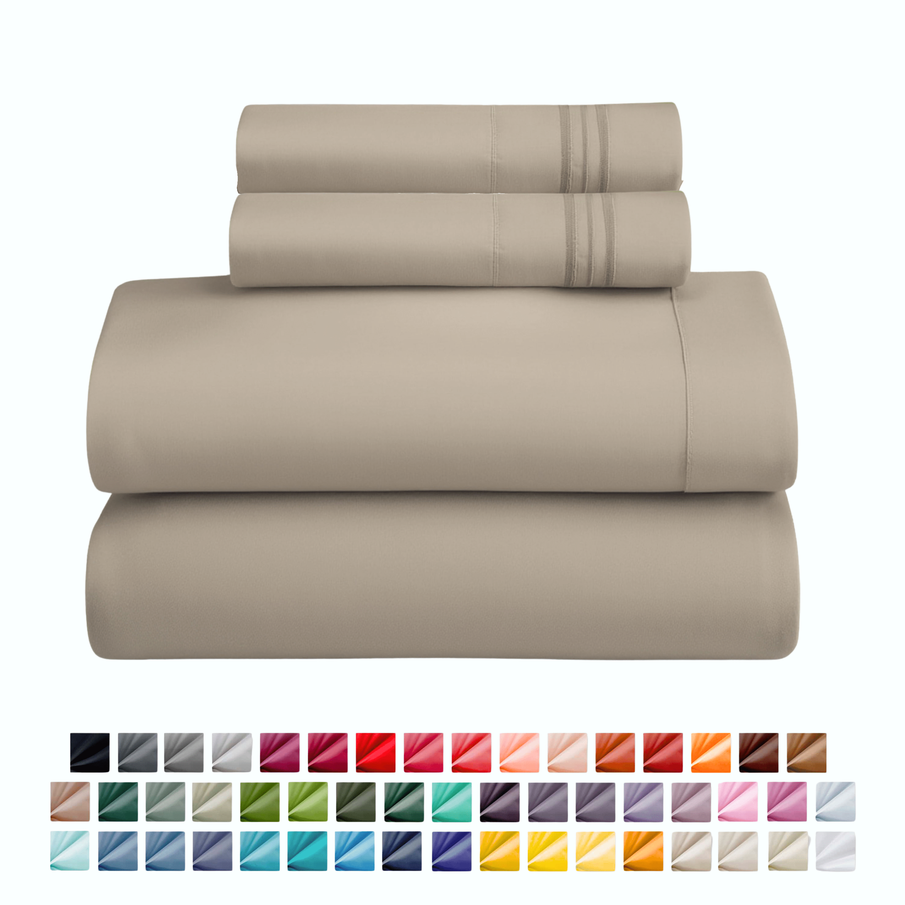 Nestl Twin XL Sheet Sets, 1800 Series Deep Pocket 3 Piece, Soft Microfiber Kids Bedding Set, hospital bed sheets twin-xl. GRAY sheets