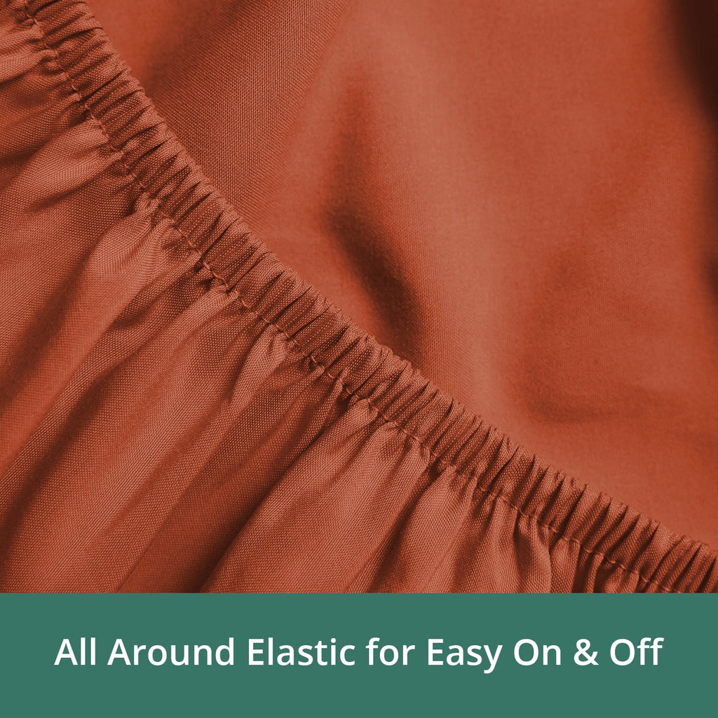 Moonlight20015 Deep Pocket Fitted Sheet – Extra Soft 1800 Series Microfiber, Full, Rust