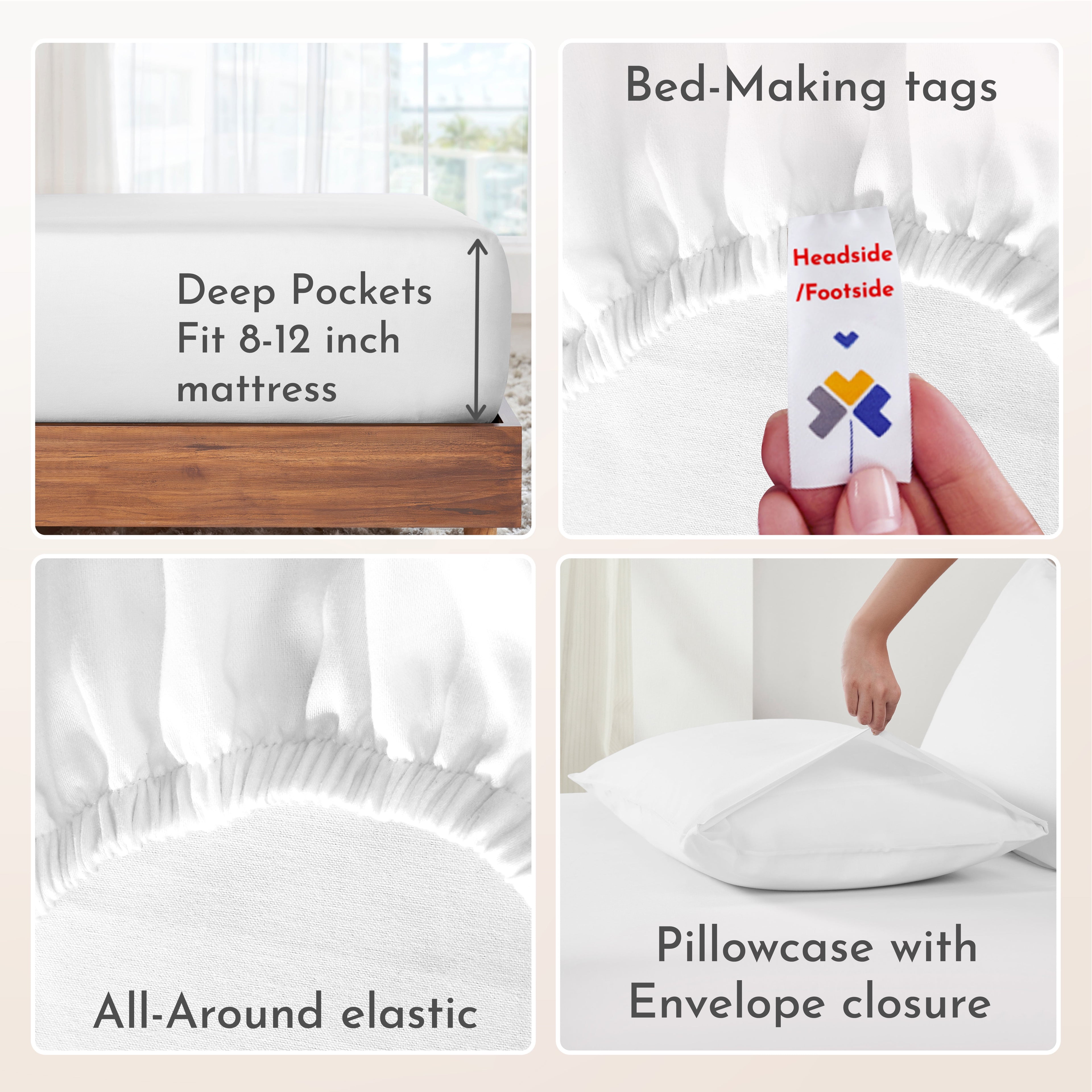 California Design Den, 100% Cotton, 3-Piece Twin Bed Sheet Set, Bright White