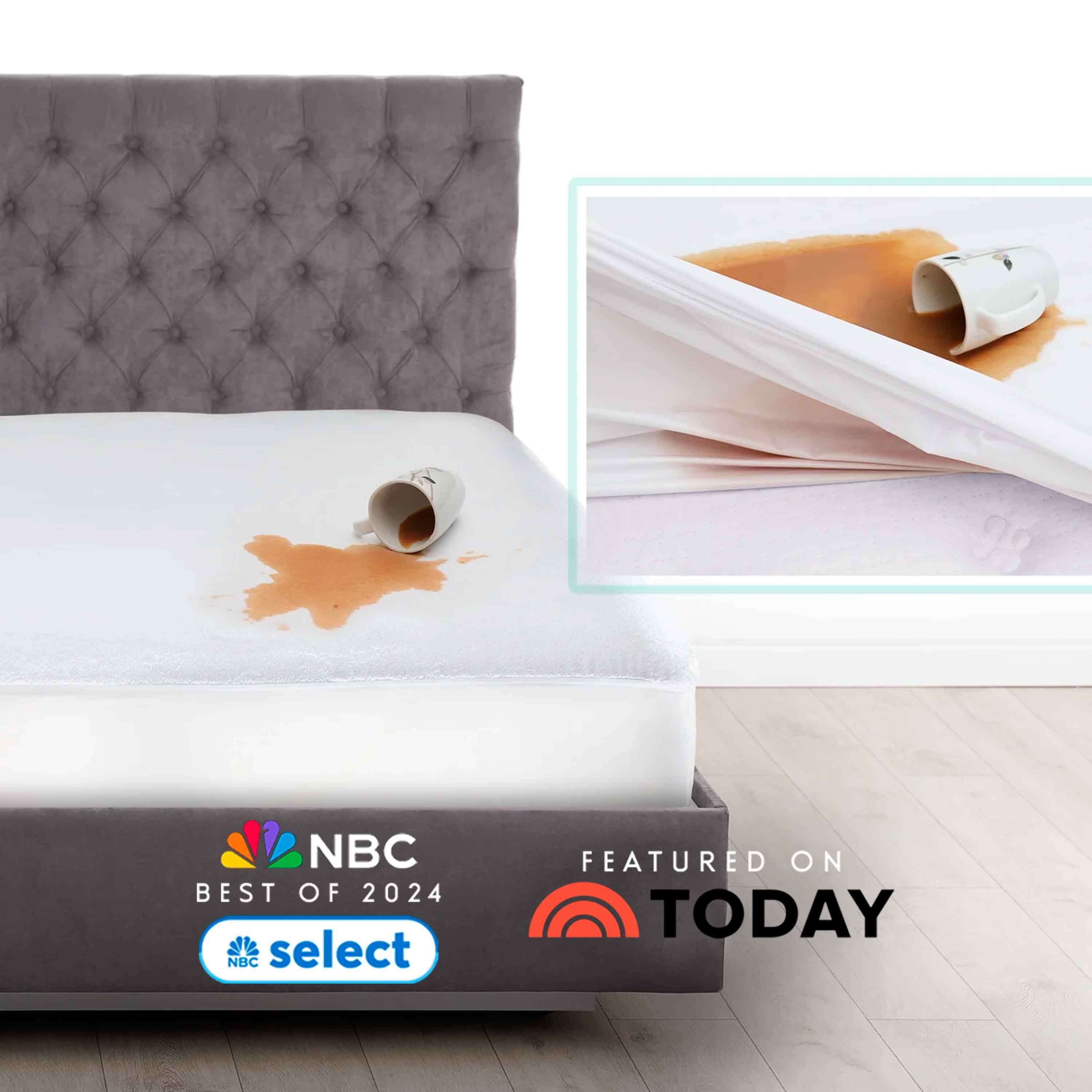 Nestl 100% Waterproof Mattress Protector Queen, Cotton Terry Bed Cover, Mattress Cover Fits Mattresses Up to 16 inch