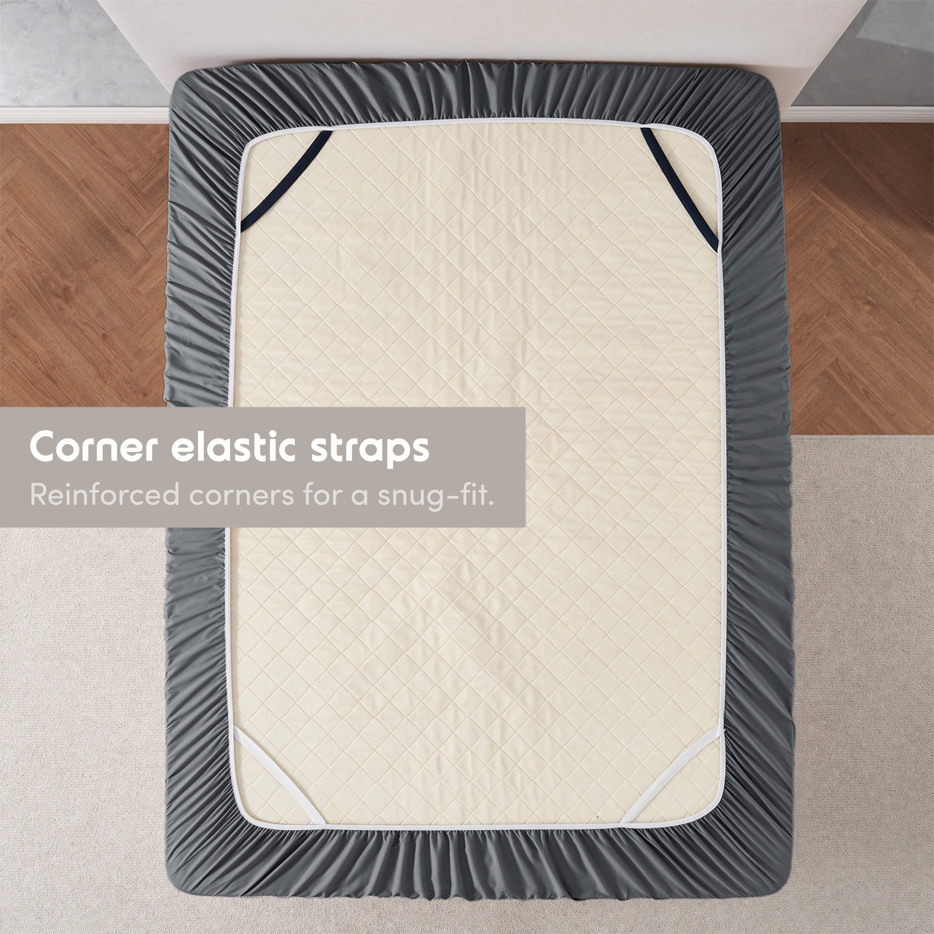 Virtu Queen Fitted sheet only, 1800 Extra deep pocket fitted sheet soft microfiber, Dark Gray