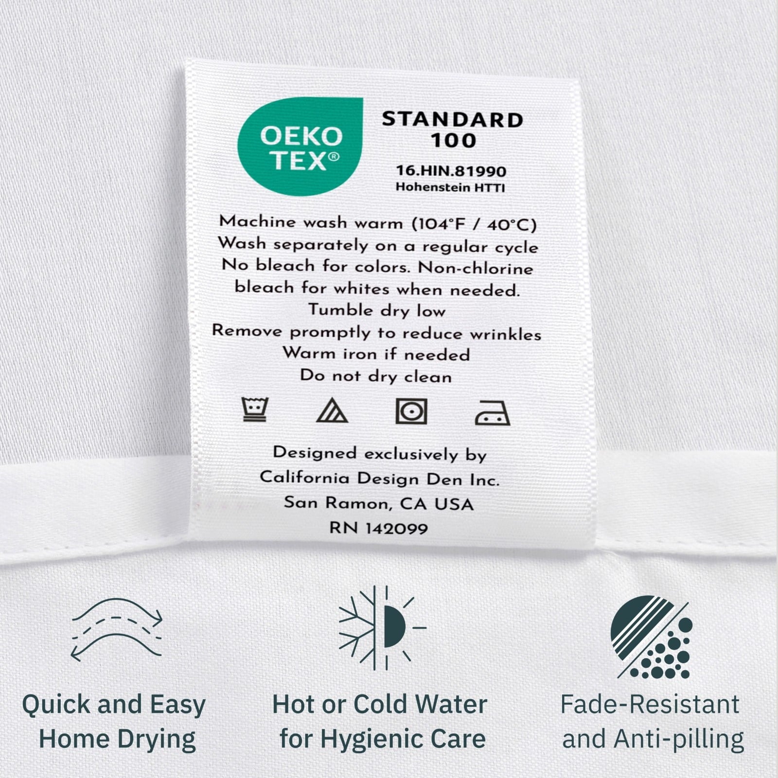 California Design Den, 100% Cotton, 3-Piece Twin Bed Sheet Set, Bright White